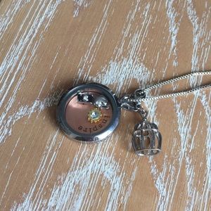 Origami Owl charm necklace with charms